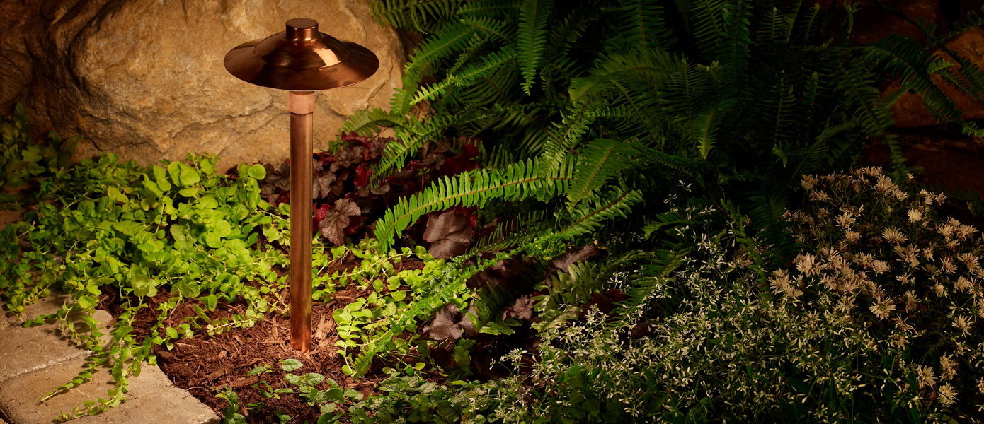 copper lighting feature