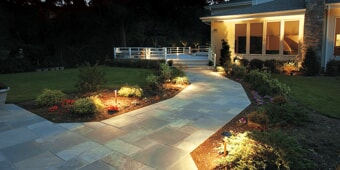 residential home with lighting
