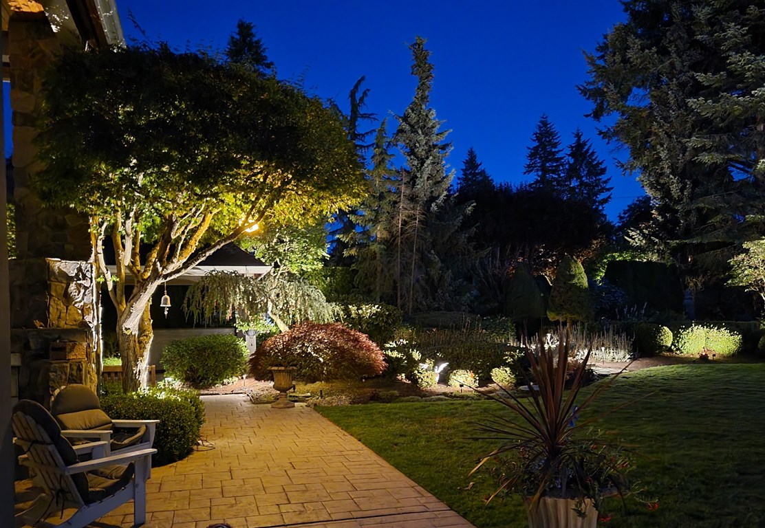 outdoor lights along landscape