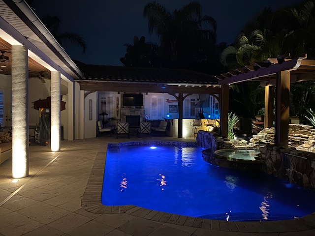 pool surrounding lights