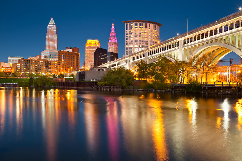City lit up with beautiful lights