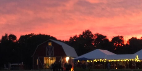 hiram farms at dusk with lighting