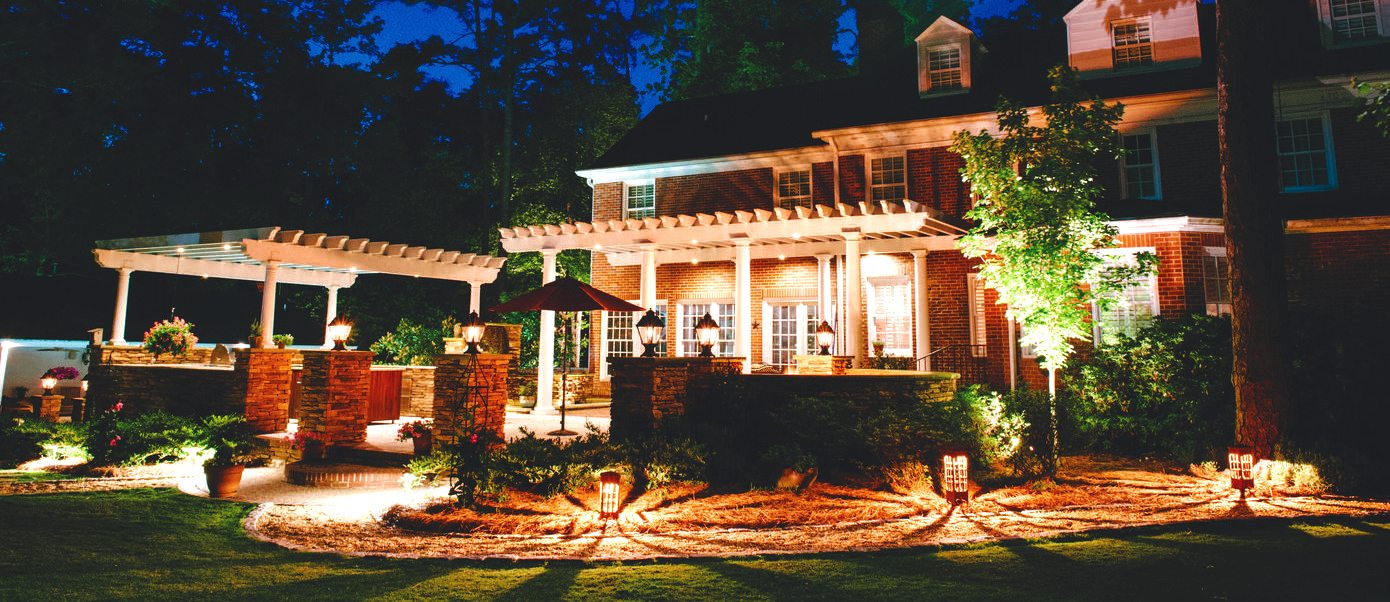 lighted back patio