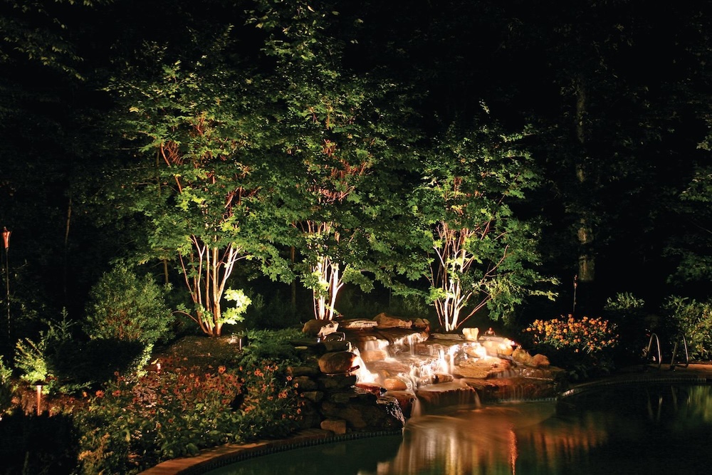 pool lighting tree uplighting northern ohio