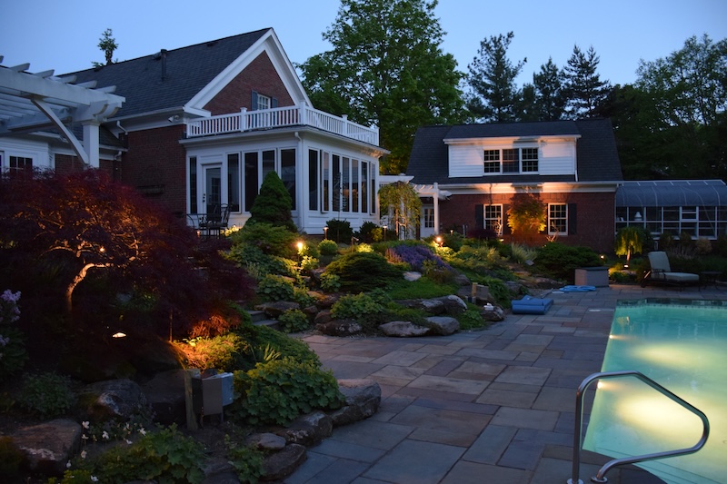 layered landscape lighting in Hudson OH