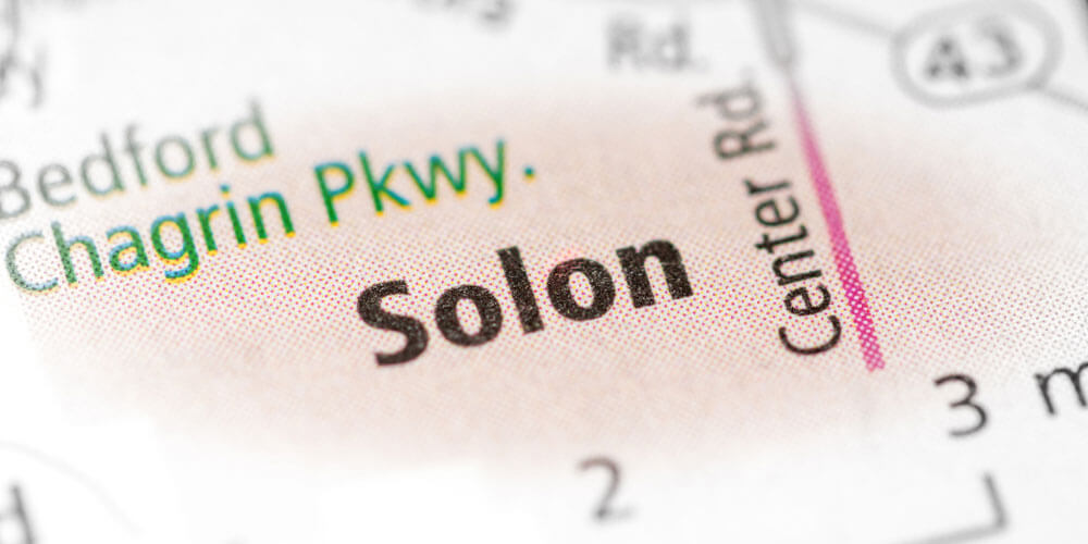 Solon, OH on a map