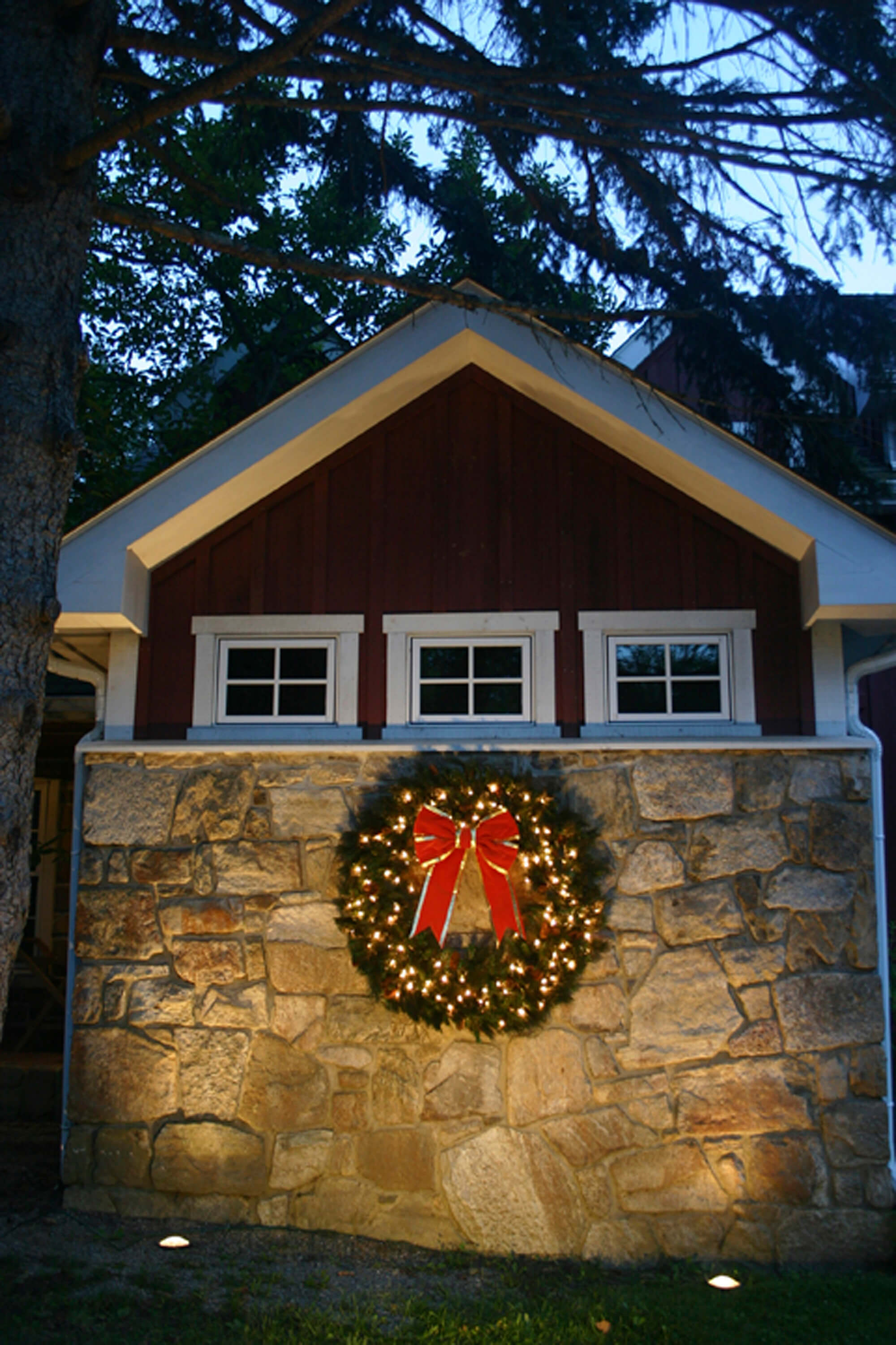 Wreath on a Stone wall