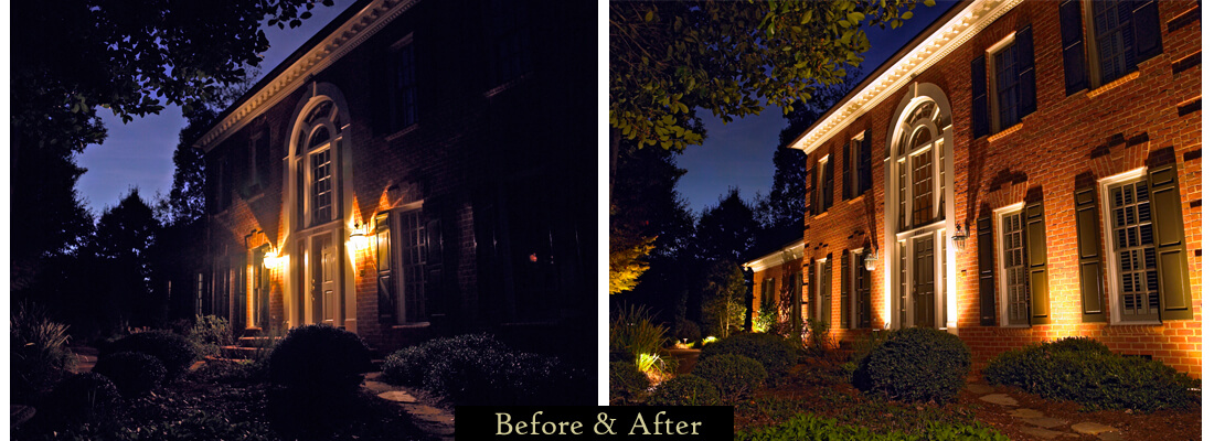 Before and after Outdoor Lighting