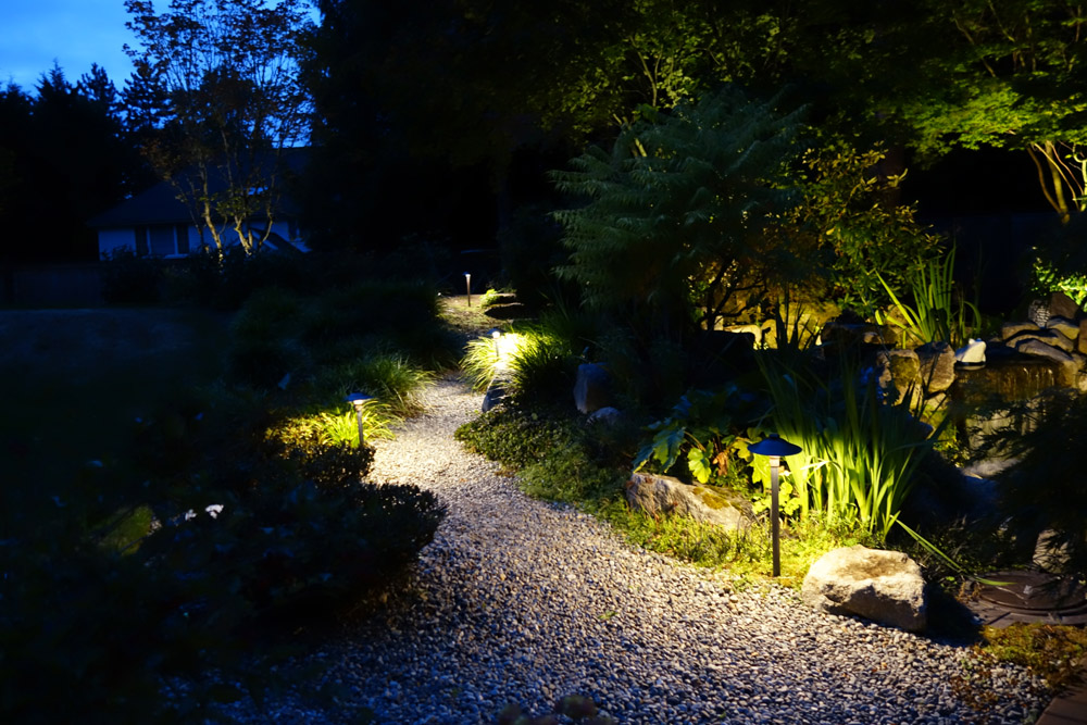 Seattle Landscape lighting company garden path lighting backyard