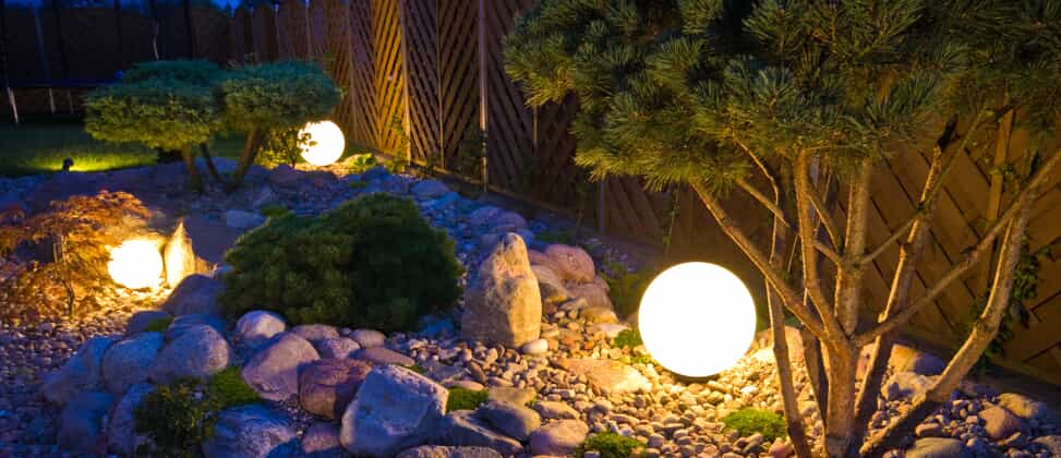 globe lights outdoor landscape lighting