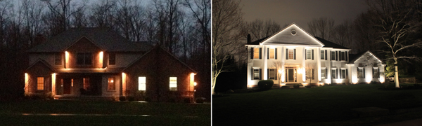 soffit lighting versus facade lighting on home 