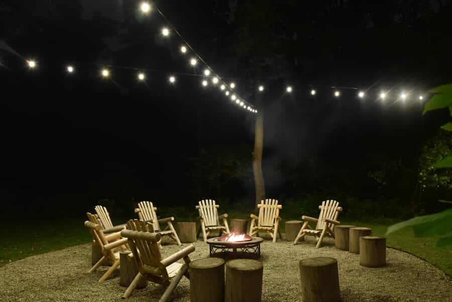 string lights outdoors