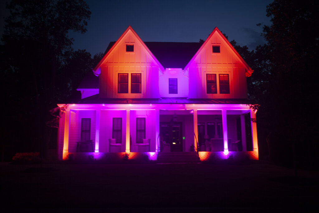 Rainbow lights on a house