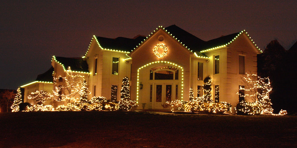 House with Christmas Lighting