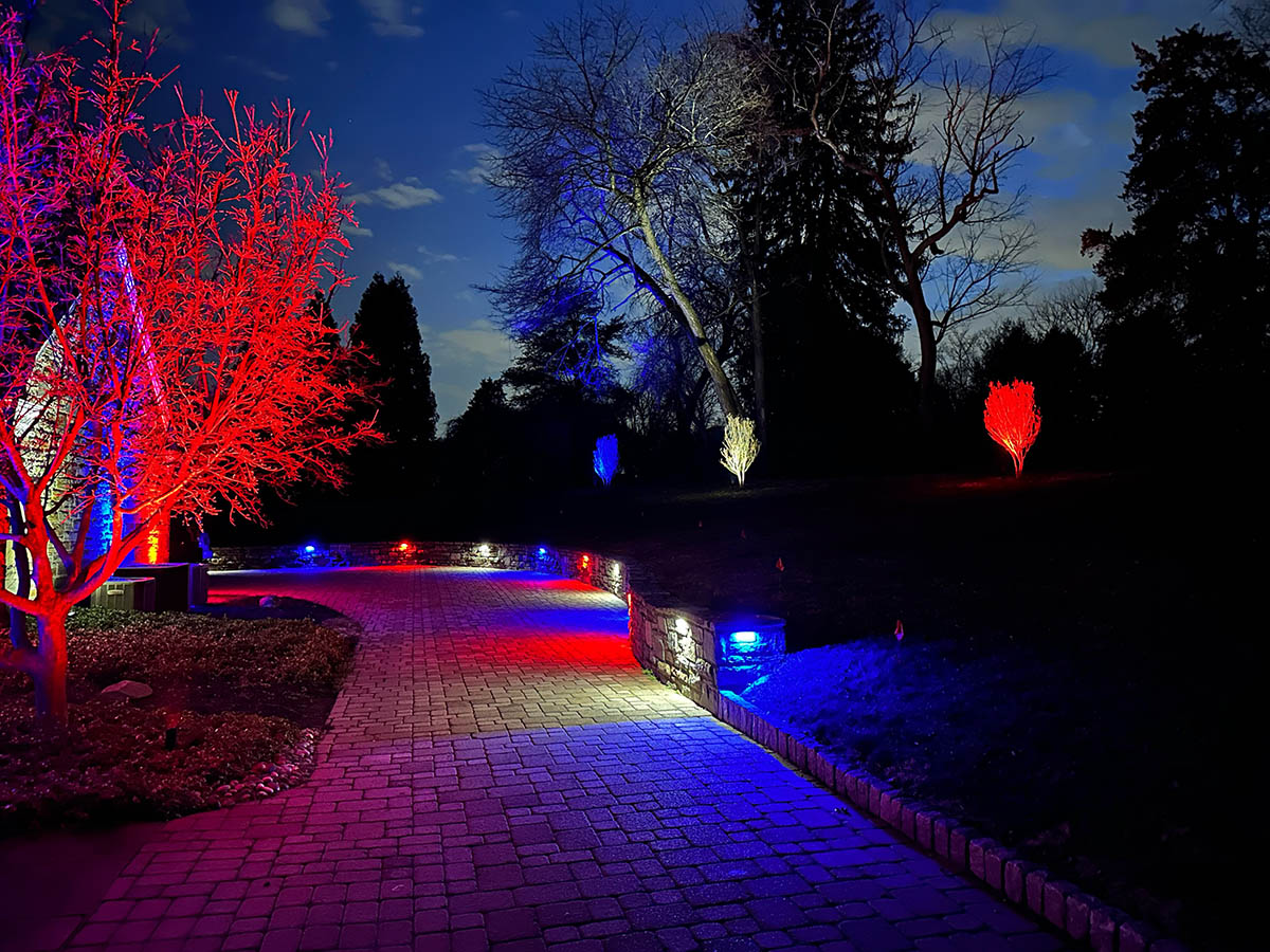 4th of july red blue white outdoor lights in virginia