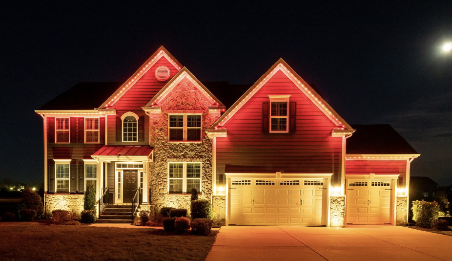 Red Roofline Lighting