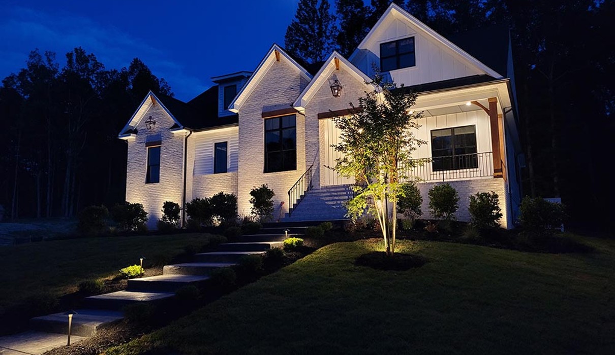 Uplighting on Short Pump VA home
