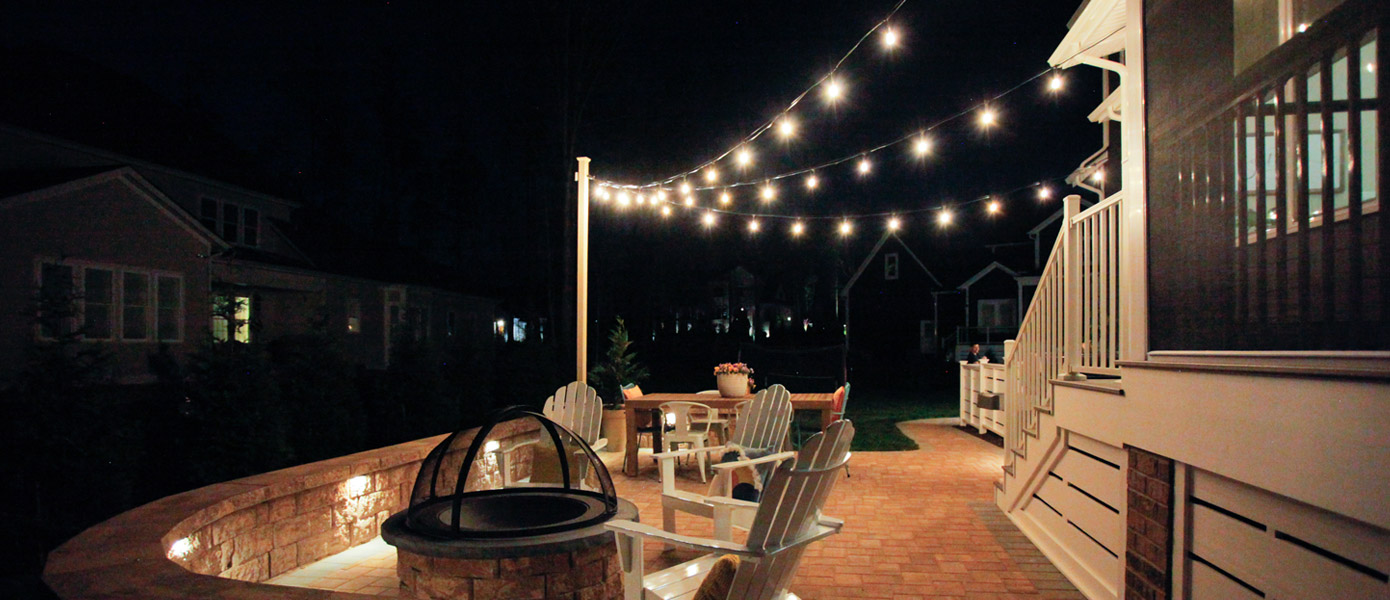 string lights on patio