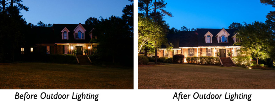 Indianapolis landscape lighting transformation: before and after