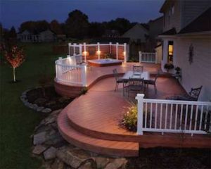 Deck after working for exterior lighting professionals