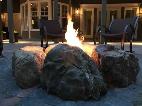 firepit with flame 