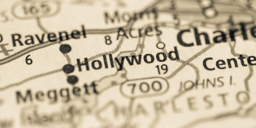 Map highlighting Hollywood