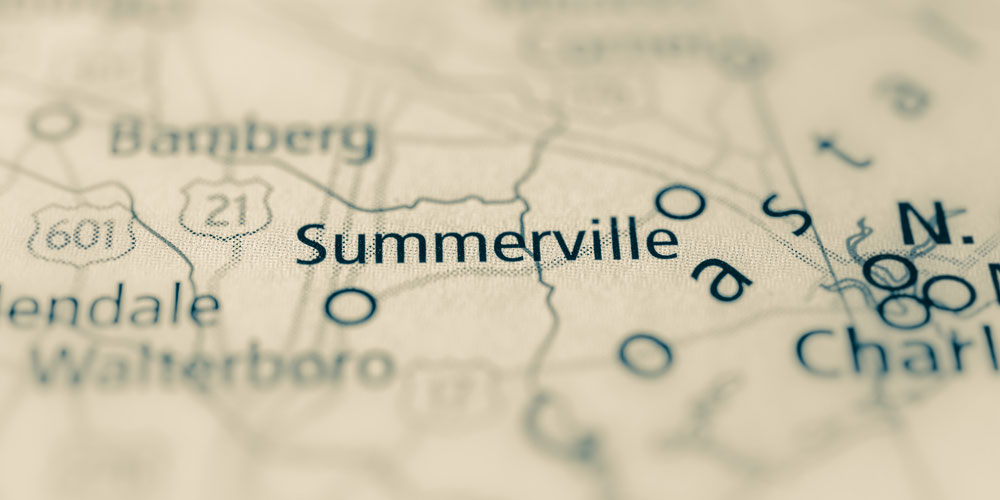 Map highlighting where Summerville is located