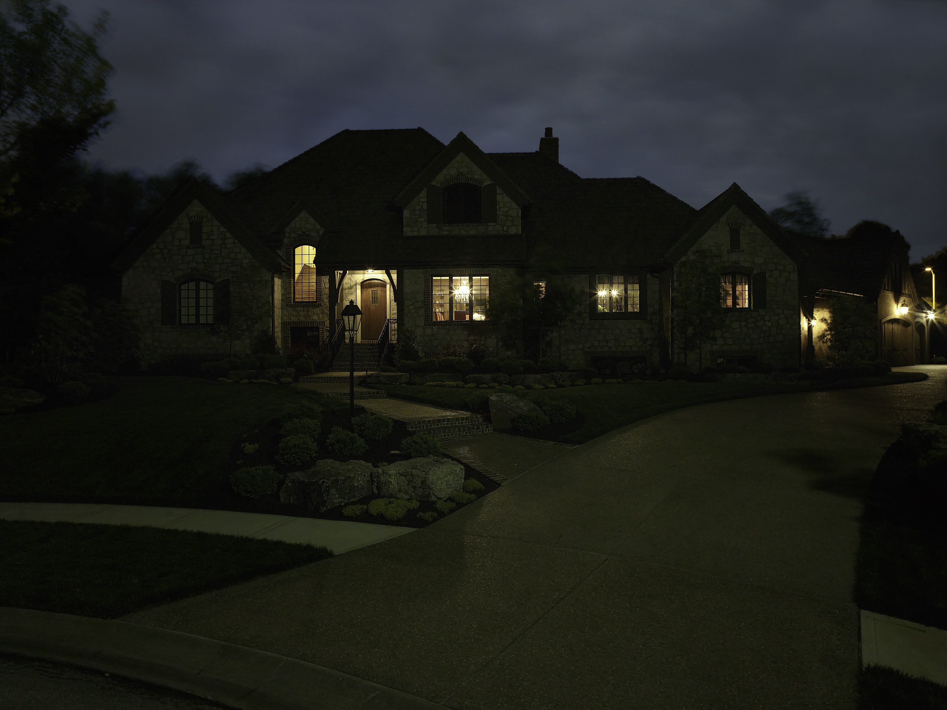 plymouth home before exterior lighting service