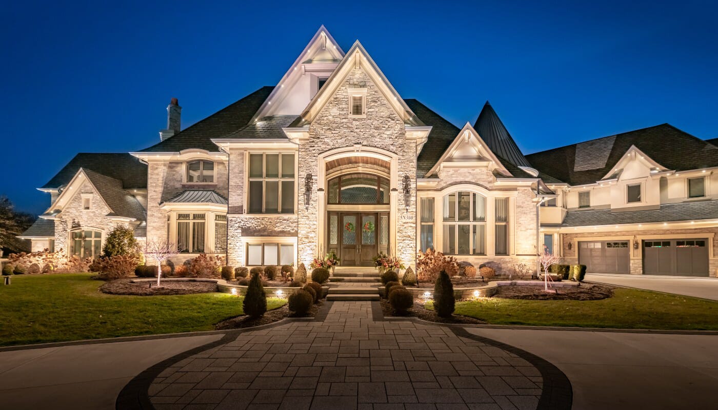home with permanent roofline lighting in Cassopolis