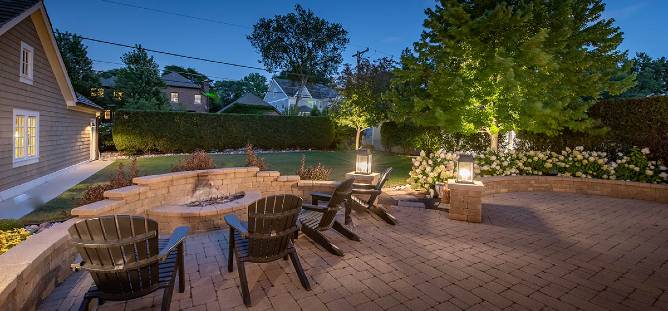 back patio lighting in Windham, NH