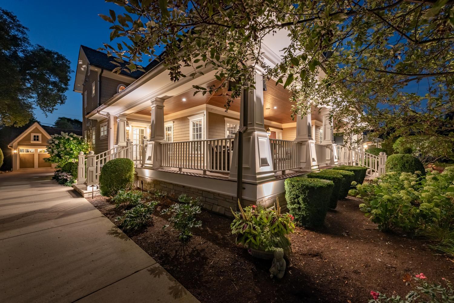 exterior home lighting at night in Rockport
