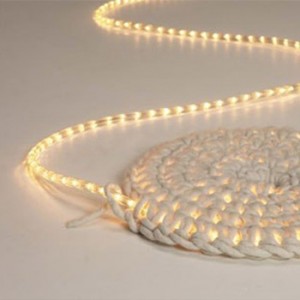 lit rugs can be created by crocheting around a rope light