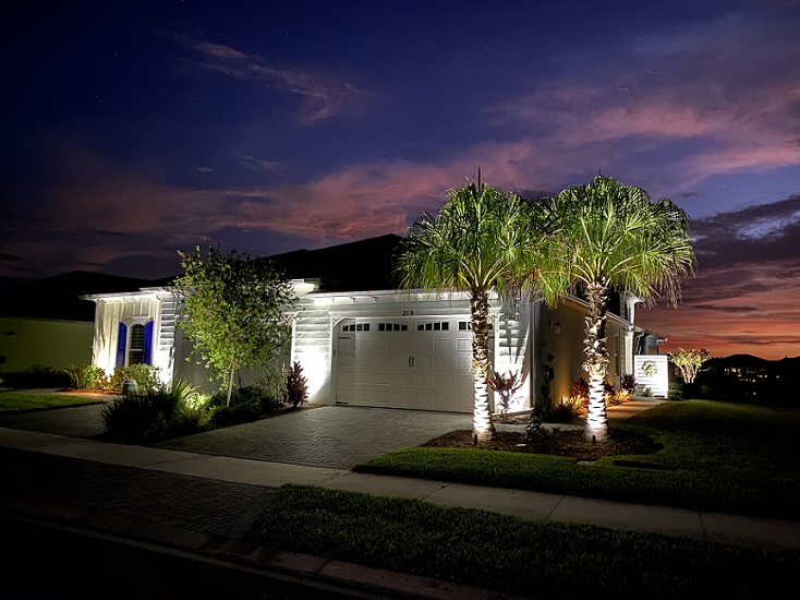 house at sunset