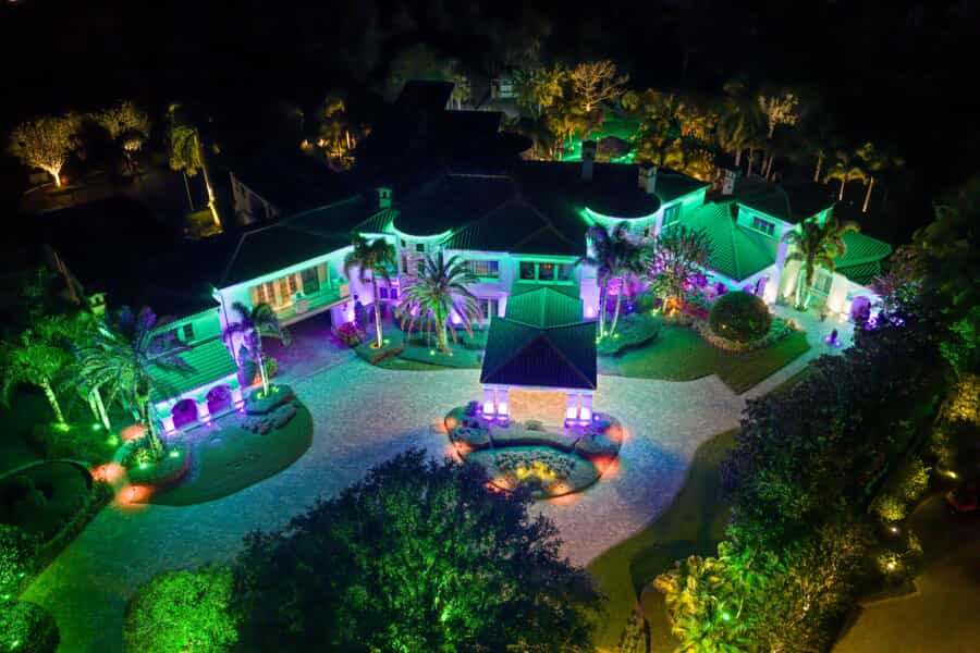 colorful exterior home lighting