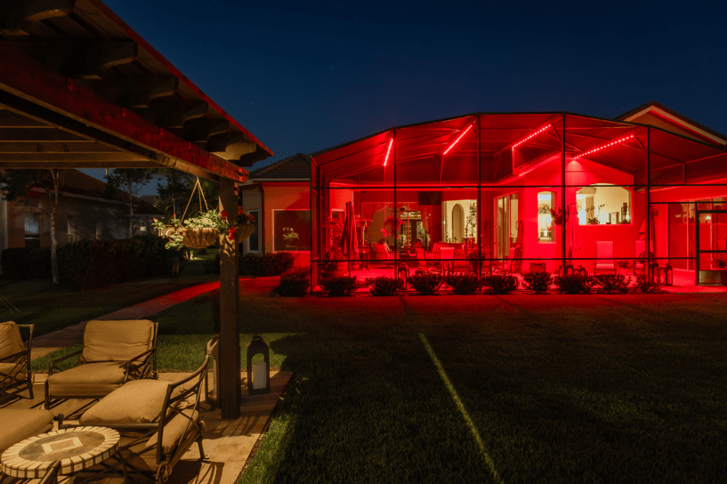 red Permanent Roofline Lighting