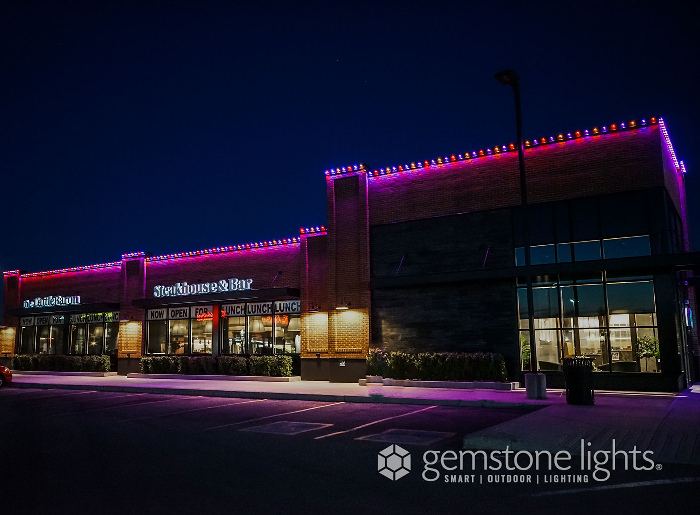 commercial permanent roofline lighting installer in Highland, IN
